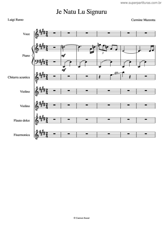 Partitura da música Je Natu Lu Signuru – Ensemble
