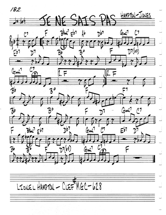 Partitura da música Je Ne Sais Pas v.7