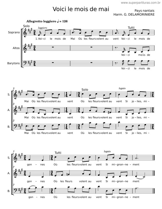 Partitura da música Jean Petit Qui Danse