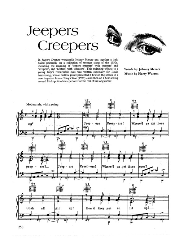 Partitura da música Jeepers Creepers