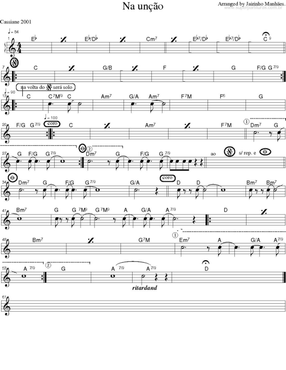 Partitura da música Jeito de Amar