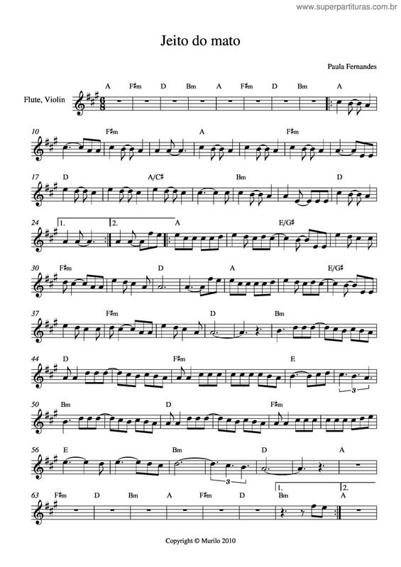 Partitura da música Jeito Do Mato