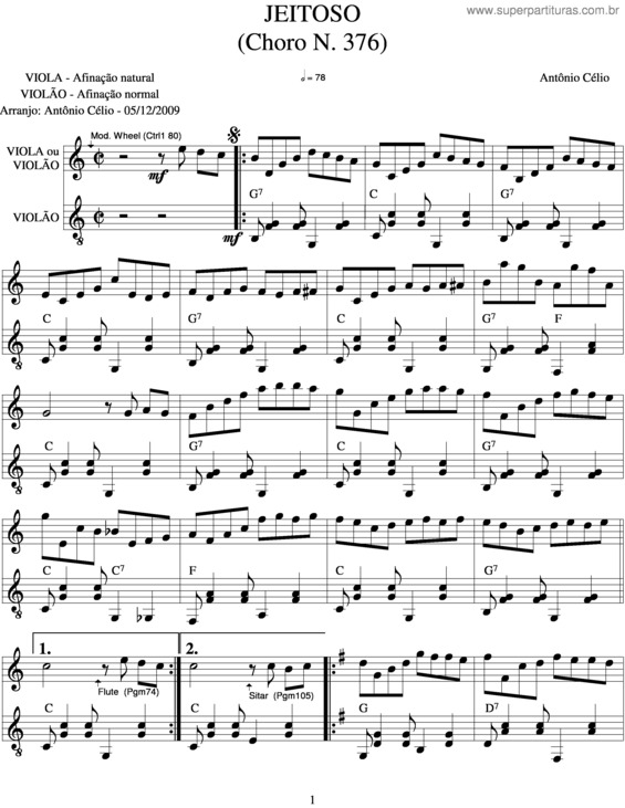 Partitura da música Jeitoson