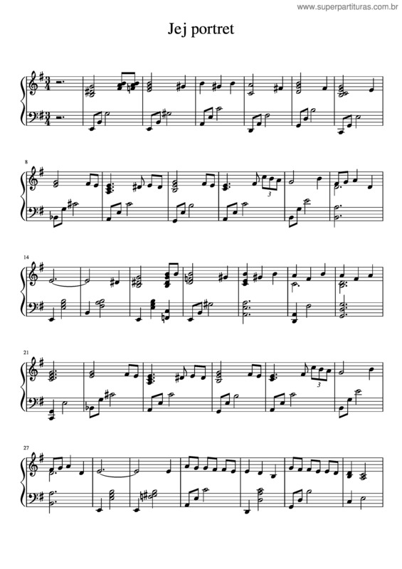 Partitura da música Jej Portret