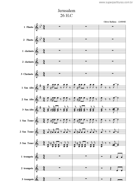 Partitura da música Jerusalém - 26 HC