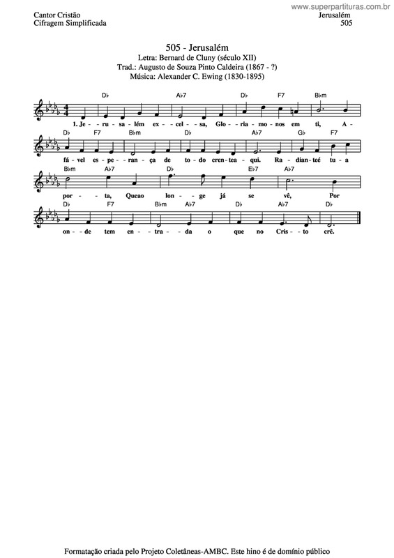 Partitura da música Jerusalém v.5