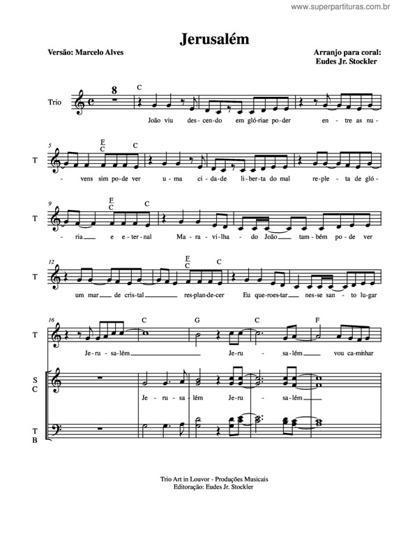 Partitura da música Jerusalém