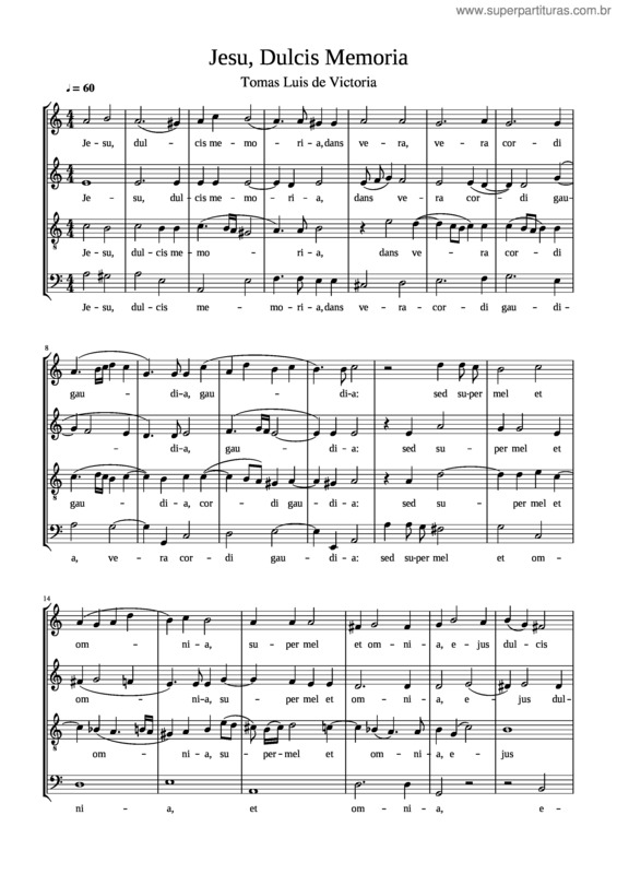 Partitura da música Jesu, Dulcis Memoria Soprano