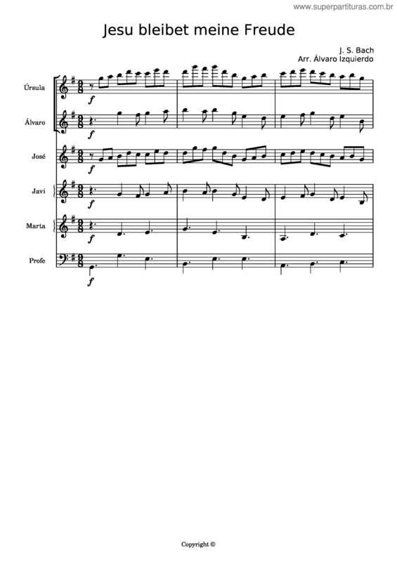 Partitura da música Jesu, Joy Of Man`S Desiring – Johann Sebastian Bach Jesu
