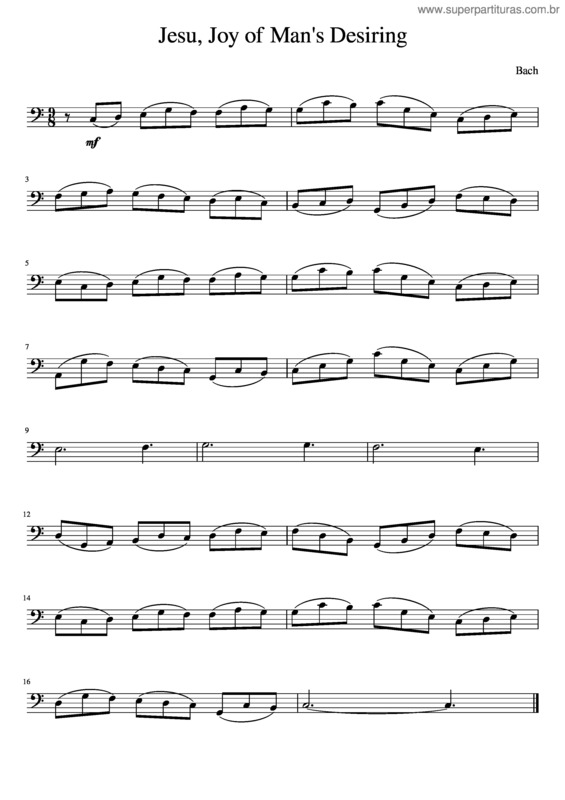 Partitura da música Jesu, Joy Of Man`S Desiring v.11