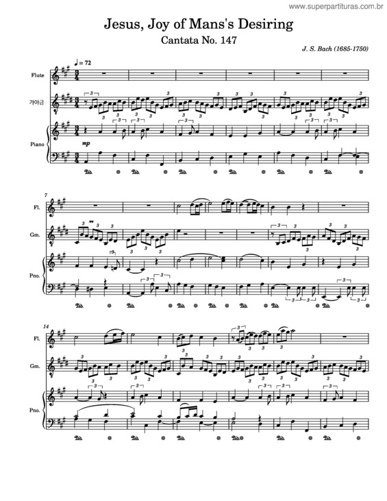 Partitura da música Jesu, Joy Of Man`S Desiring v.14