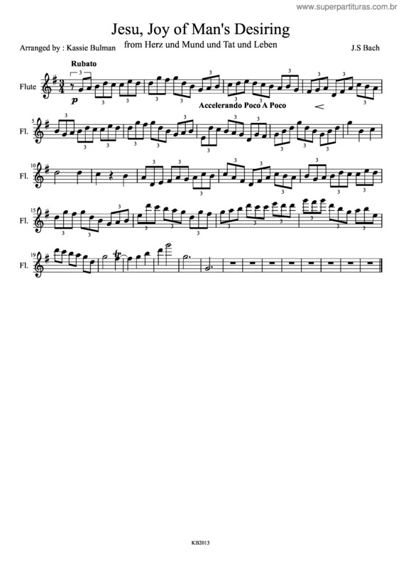 Partitura da música Jesu, Joy Of Man`S Desiring v.26