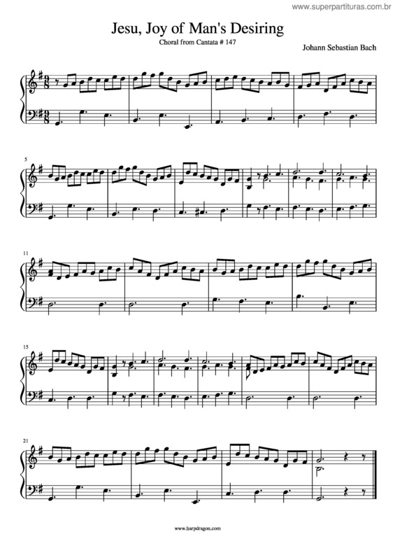 Partitura da música Jesu, Joy Of Man`S Desiring v.32