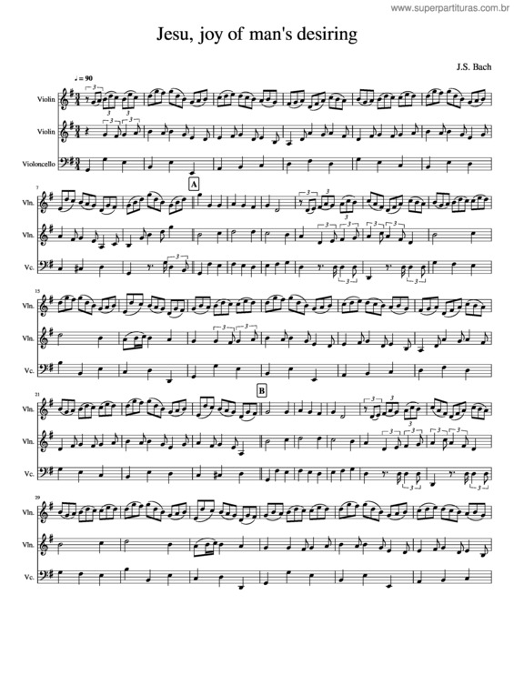 Partitura da música Jesu, Joy Of Man`S Desiring v.9