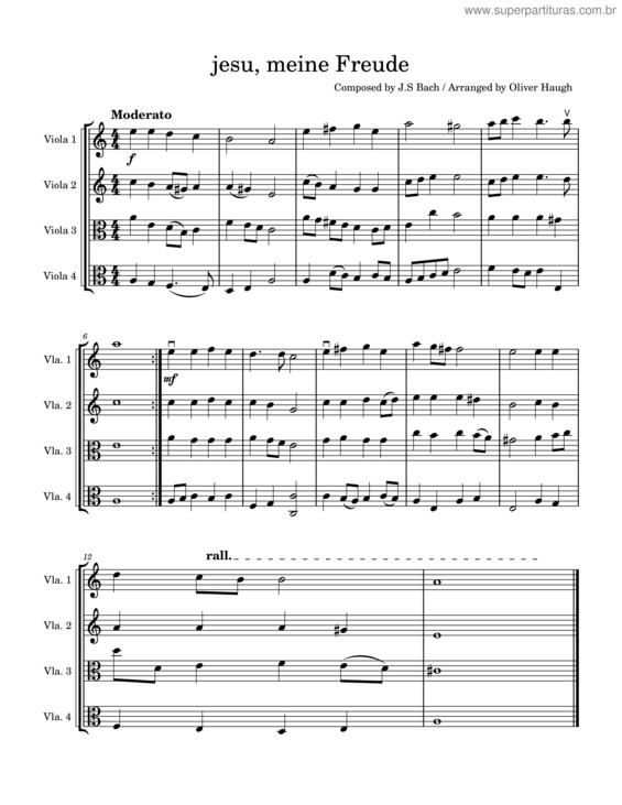 Partitura da música Jesu, Meine Freude, Bwv 227 – Johann Sebastian Bach Jesu, Meine Freude