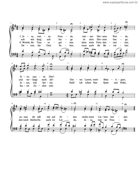 Partitura da música Jesu, Meine Freude, Bwv 227 – Johann Sebastian Bach v.2