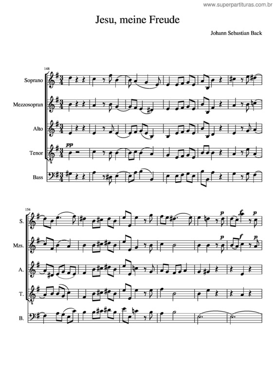 Partitura da música Jesu, Meine Freude v.4