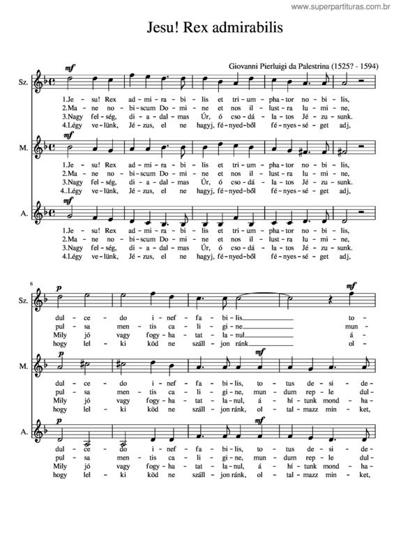 Partitura da música Jesu! Rex Admirabilis