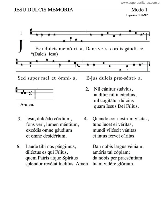 Partitura da música Jesu Dulcis Memoria v.2