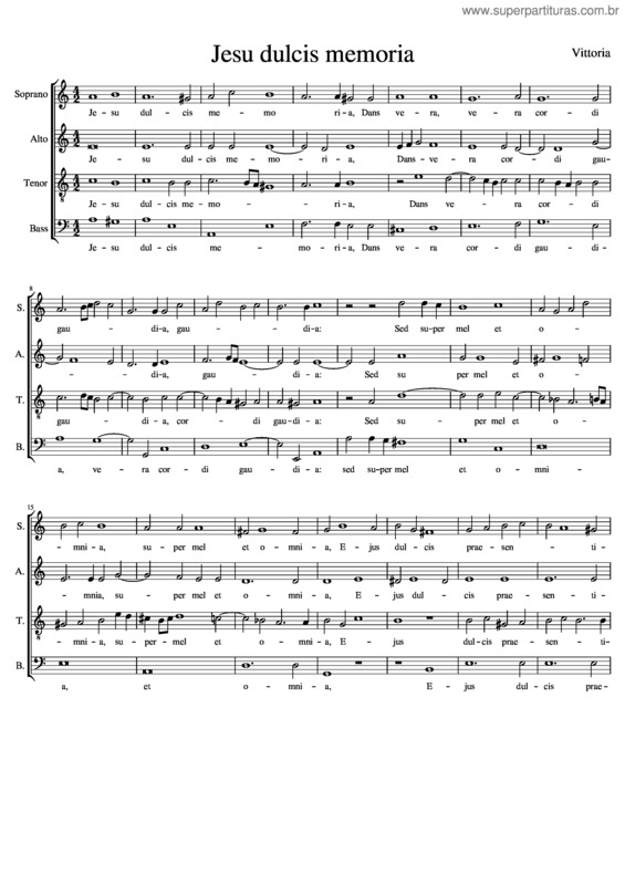 Partitura da música Jesu Dulcis Memoria v.4