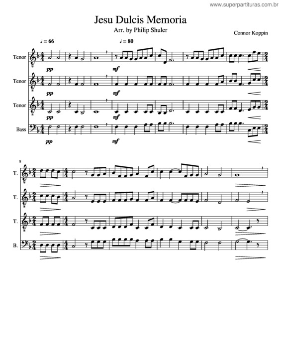 Partitura da música Jesu Dulcis Memoria v.6