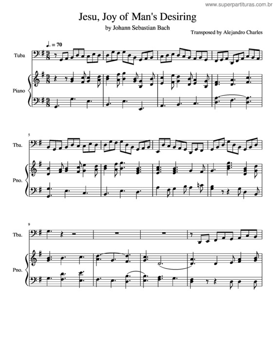 Partitura da música Jesu Joy Of Man`S Desiring For Tuba
