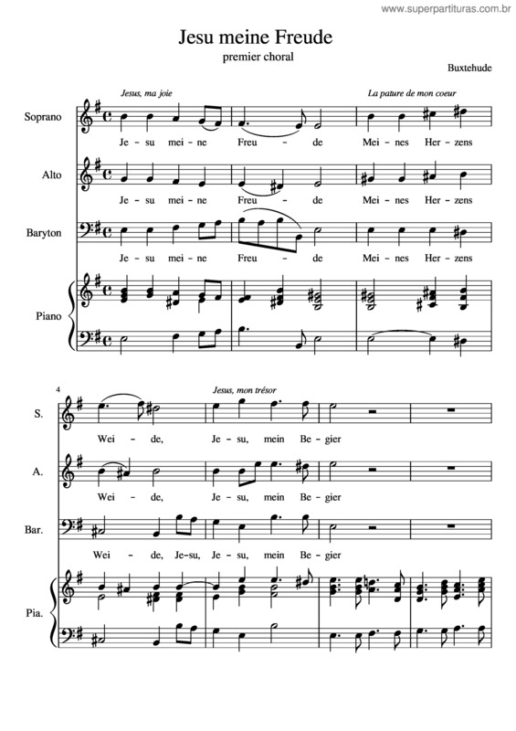 Partitura da música Jesu Meine Freude