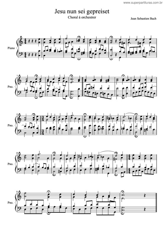 Partitura da música Jesu Nun Sei Gepreiset