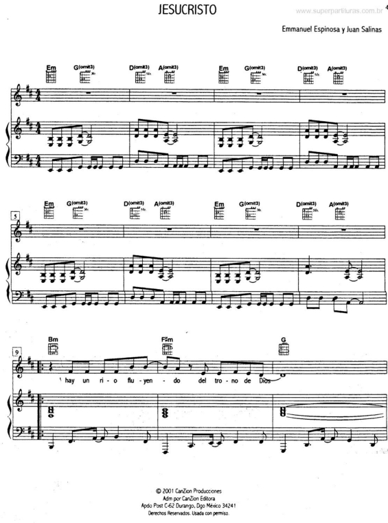 Partitura da música Jesucristo v.2