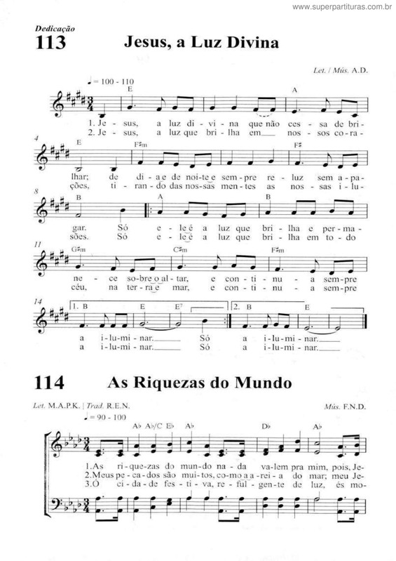 Partitura da música Jesus, A Luz Divina