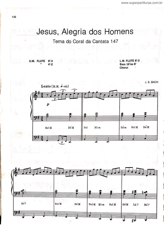 Partitura da música Jesus, Alegria Dos Homens v.8