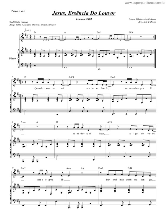 Partitura da música Jesus, Essência Do Louvor v.2