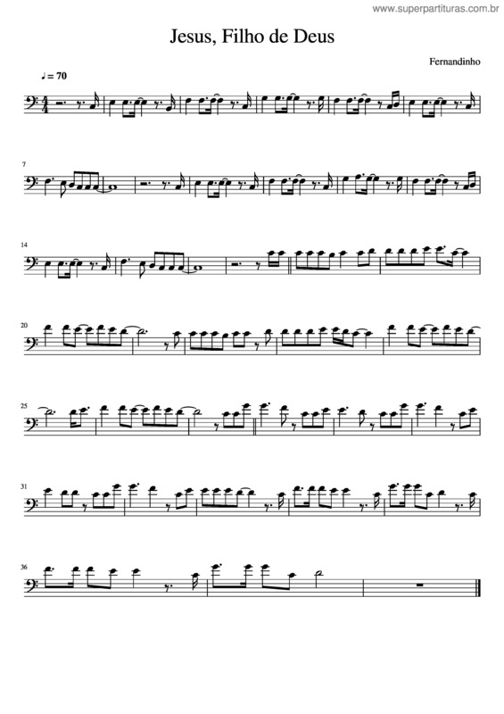 Partitura da música Jesus, Filho De Deus v.6