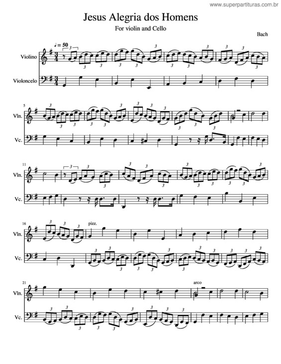 Partitura da música Jesus, Joy Of Man`S