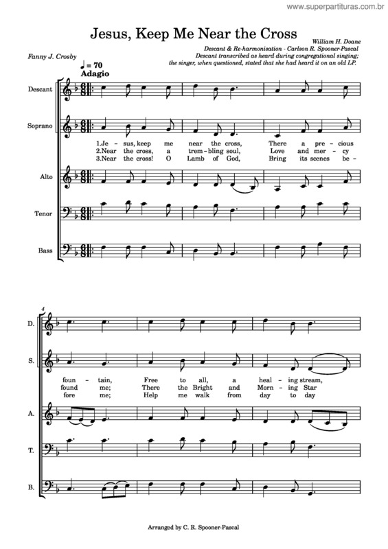 Partitura da música Jesus, Keep Me Near The Cross v.2