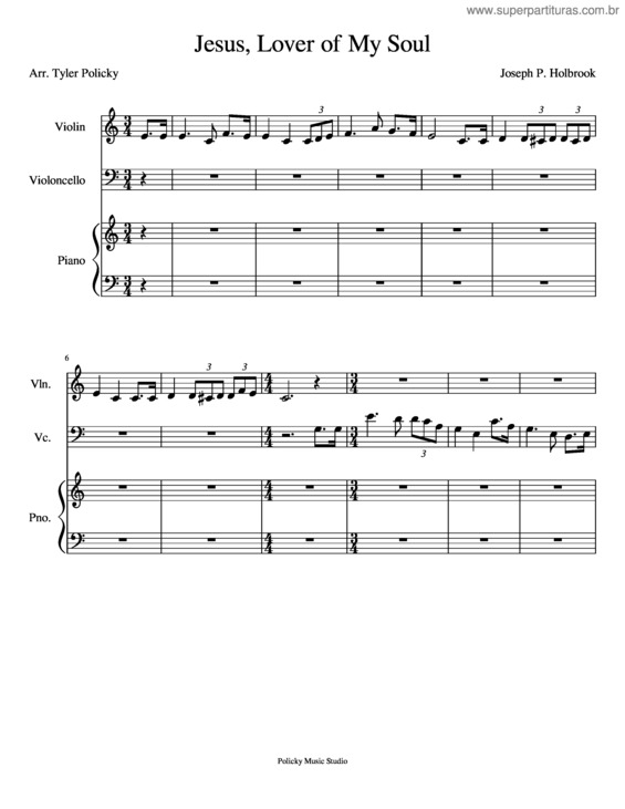 Partitura da música Jesus, Lover Of My Soul