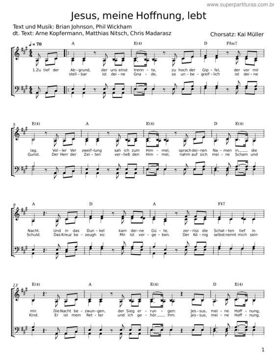 Partitura da música Jesus, Meine Hoffnung, Lebt
