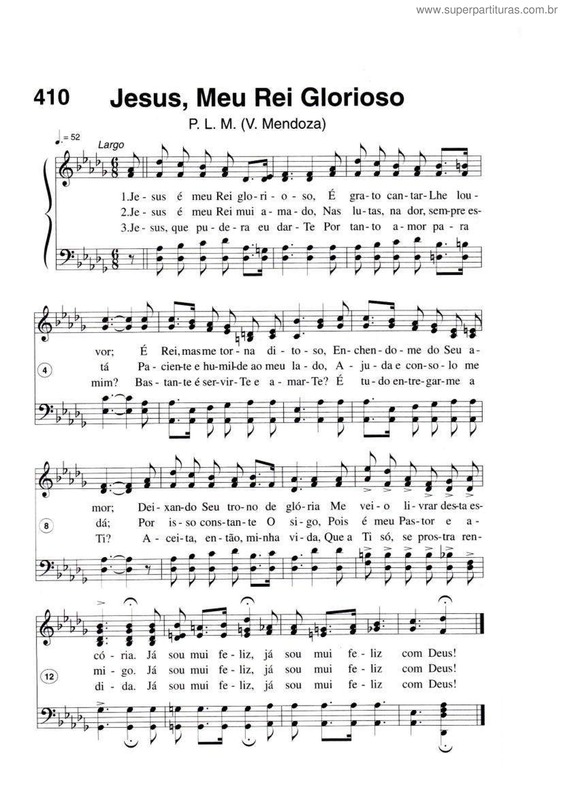 Partitura da música Jesus, Meu Rei Glorioso