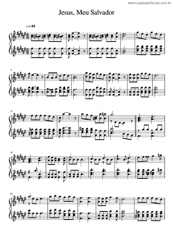 Partitura da música Jesus, Meu Salvador