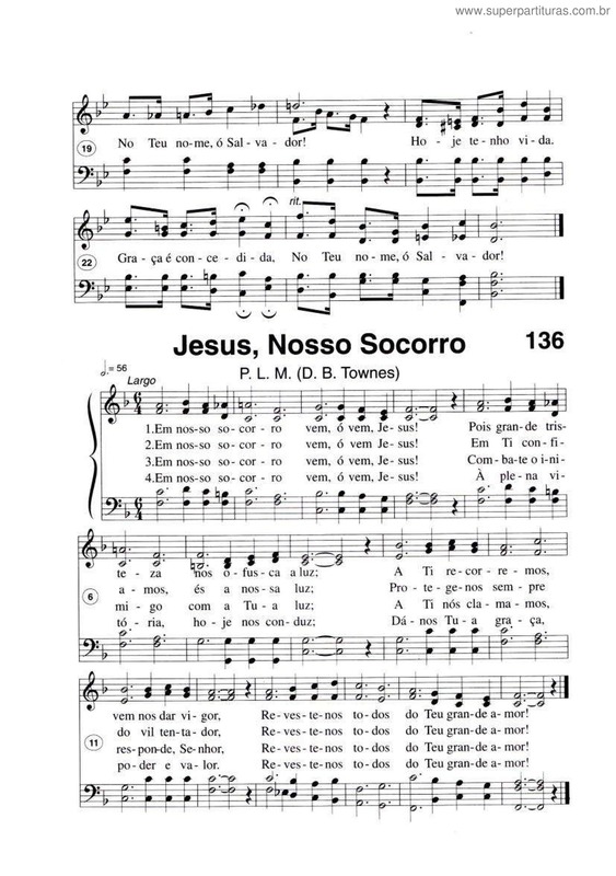 Partitura da música Jesus, Nosso Socorro