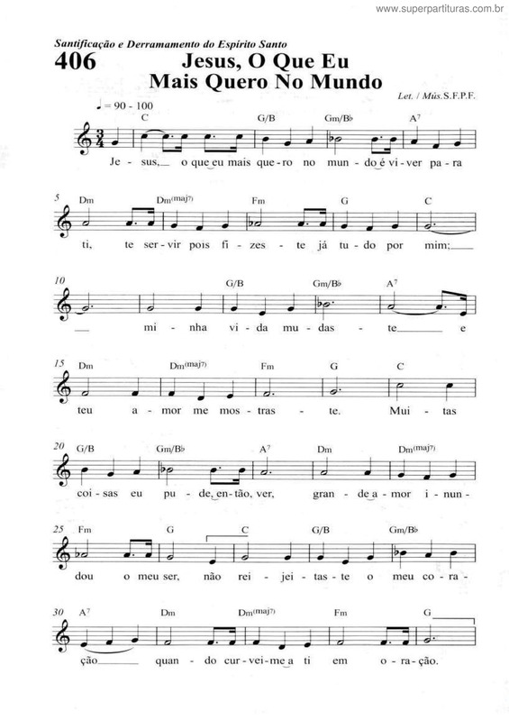 Partitura da música Jesus, O Que Eu Mais Quero No Mundo