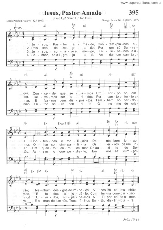 Partitura da música Jesus, Pastor Amado