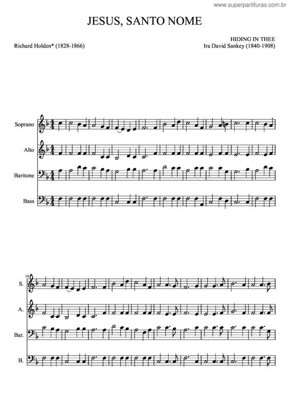 Partitura da música Jesus, Santo Nome
