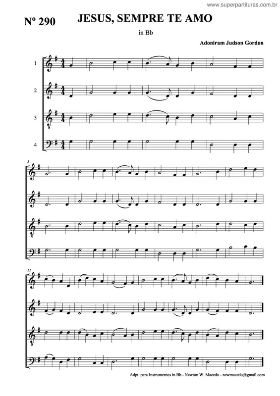 Partitura da música Jesus, Sempre Te Amo v.2