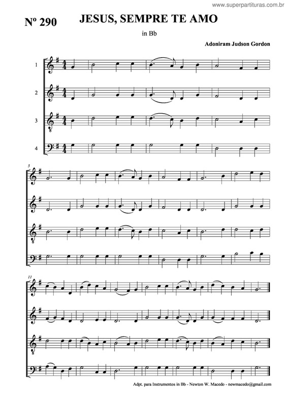 Partitura da música Jesus, Sempre Te Amo v.2