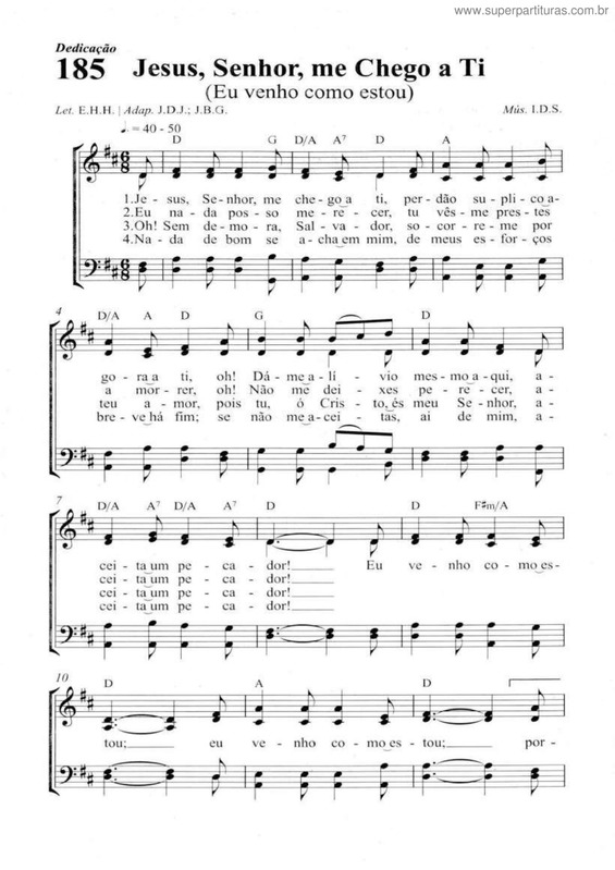 Partitura da música Jesus, Senhor, Me Chego A Ti