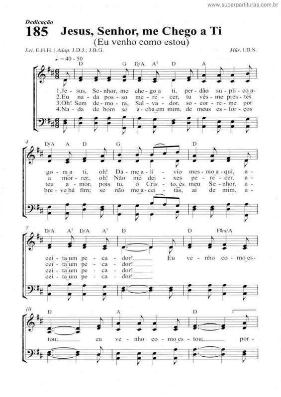 Partitura da música Jesus, Senhor, Me Chego A Ti