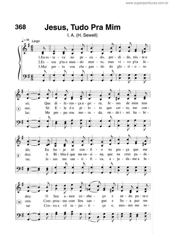 Partitura da música Jesus, Tudo Pra Mim