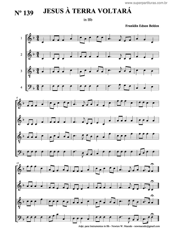 Partitura da música Jesus À Terra Voltará v.2