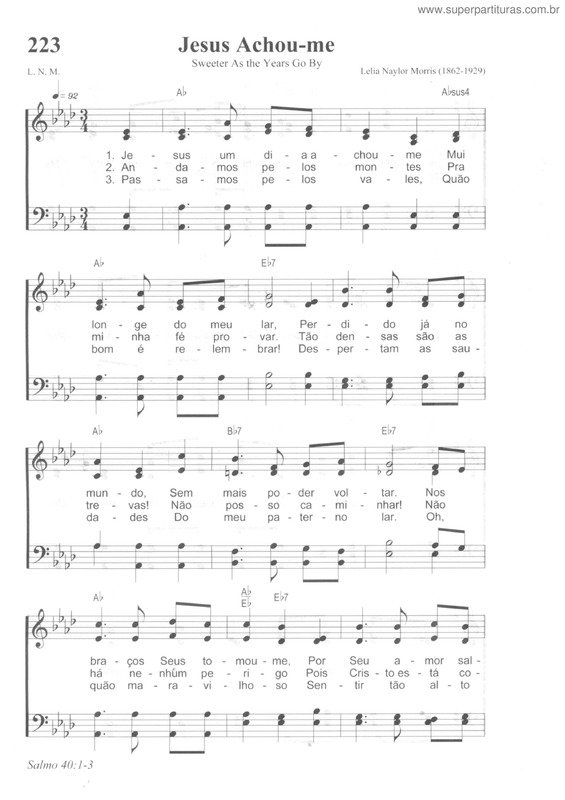 Partitura da música Jesus Achou-Me